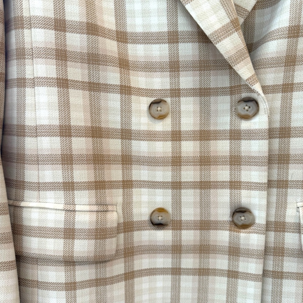 NWOT Wilfred Tan and Cream Plaid Blazer - Picture 10 of 16